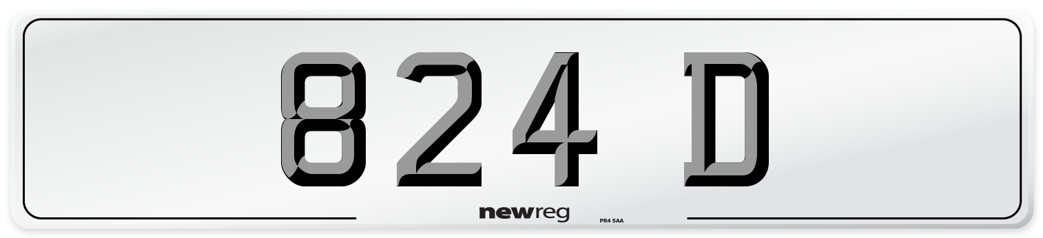 824 D Number Plate from New Reg